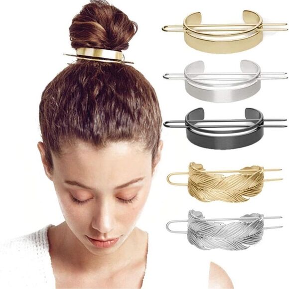 Bun Cuff,Hair Jewelry Bun Cage Minimalist Round Hair Clip Hair Pin Holder​ - Picture 4 of 6